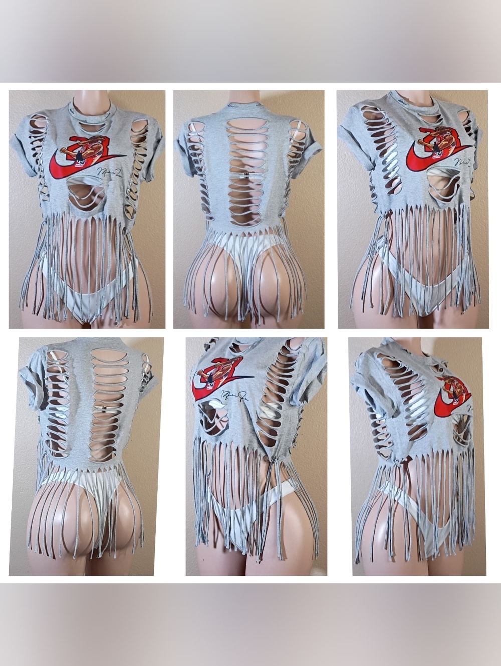 Distressed Fringe Graphic Crop Top